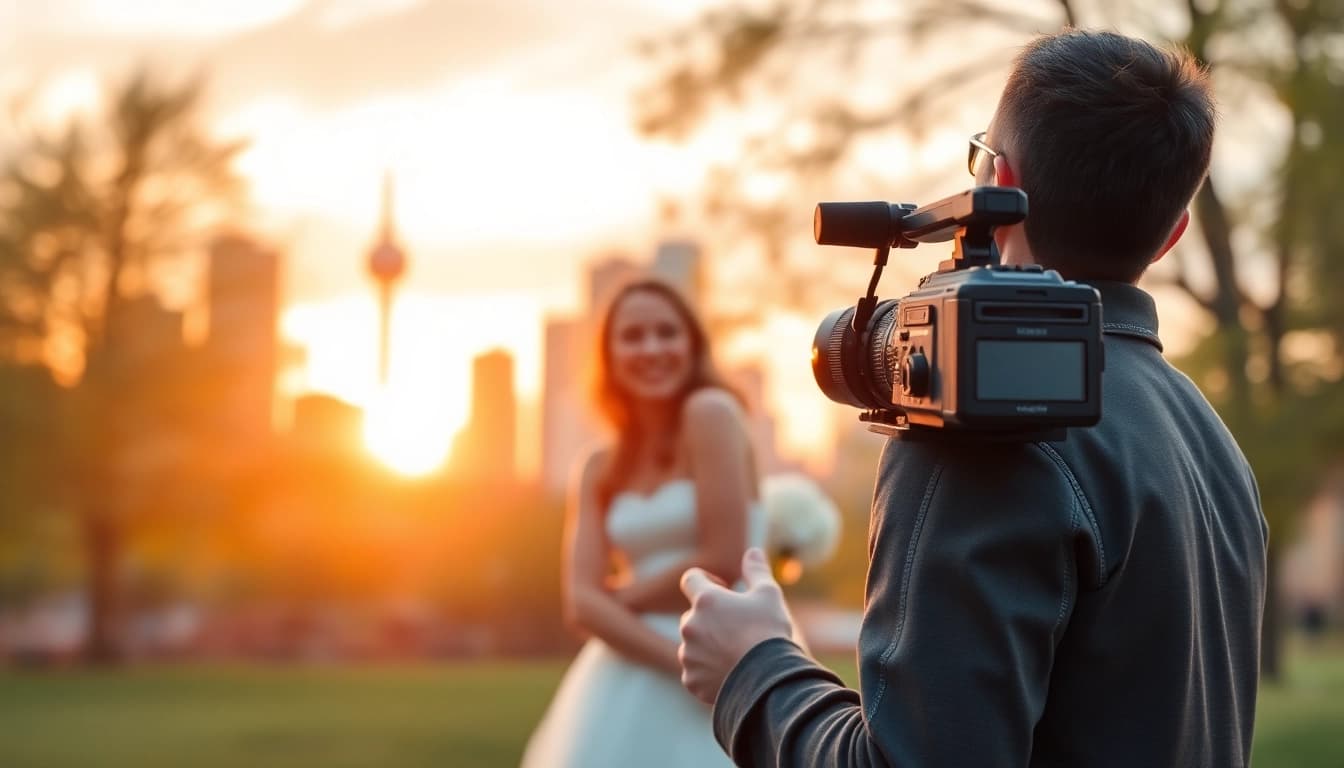 On-location videography toronto showcasing a wedding videographer capturing memorable moments.