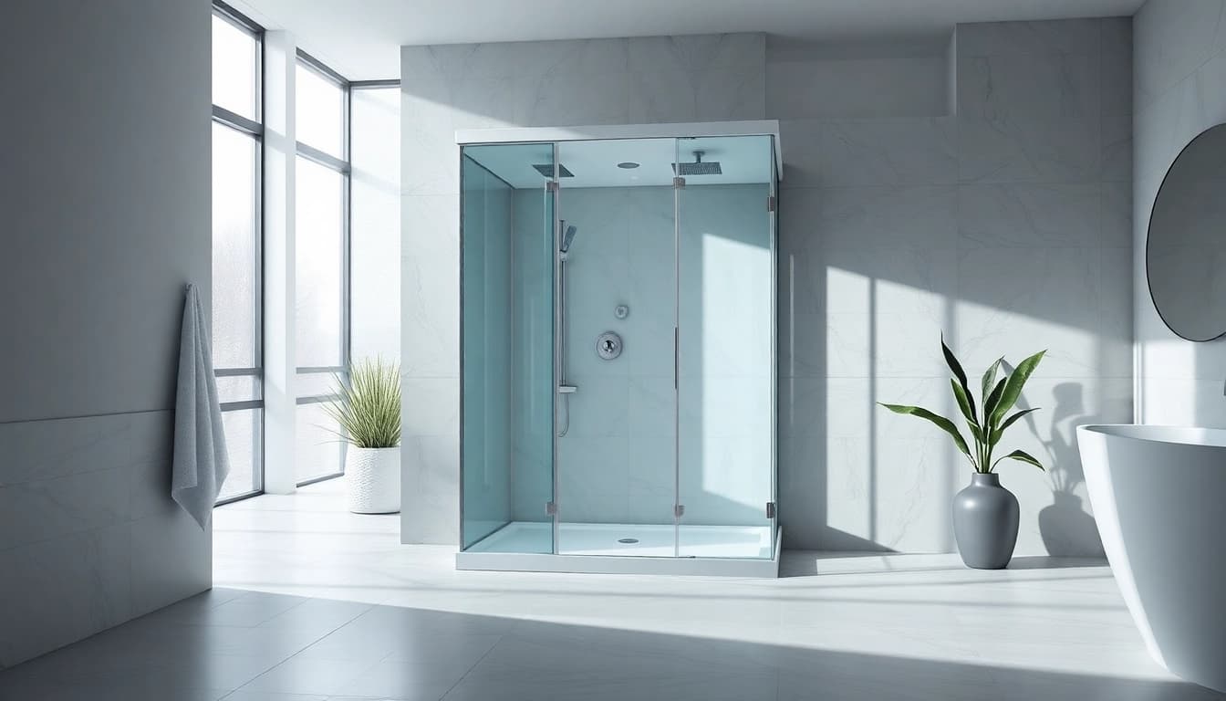 Genießen Sie die moderne sonni Duschkabine mit eleganten Glaswänden und minimalistischem Design.