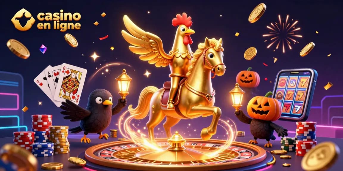 Gagnez avec le casino en ligne grâce à une illustration inspirante de fortune et de jeux.