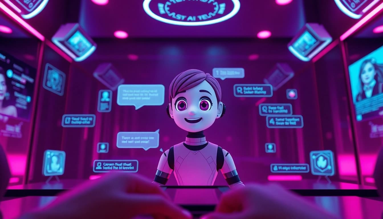 Engaging NSFW AI chatbot interface with modern design and inviting ambiance