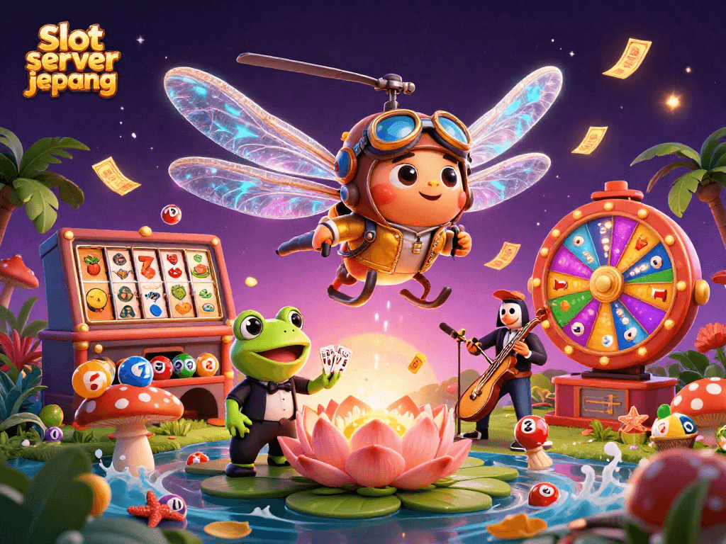 Experience slot server jepang action with vibrant characters and casino elements in this dynamic illustration.