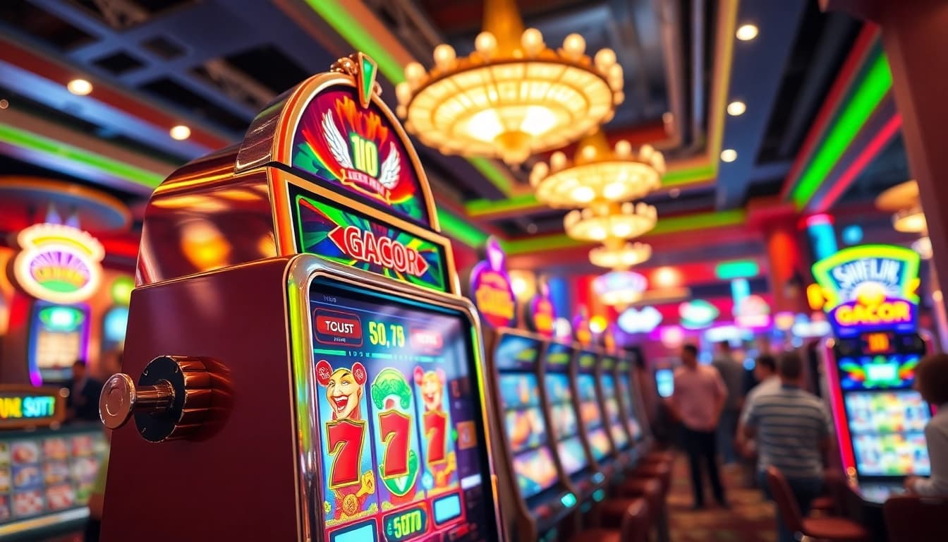 Menangkan jackpot besar di slot gacor dengan mesin berkilau dan suasana kasino yang meriah.