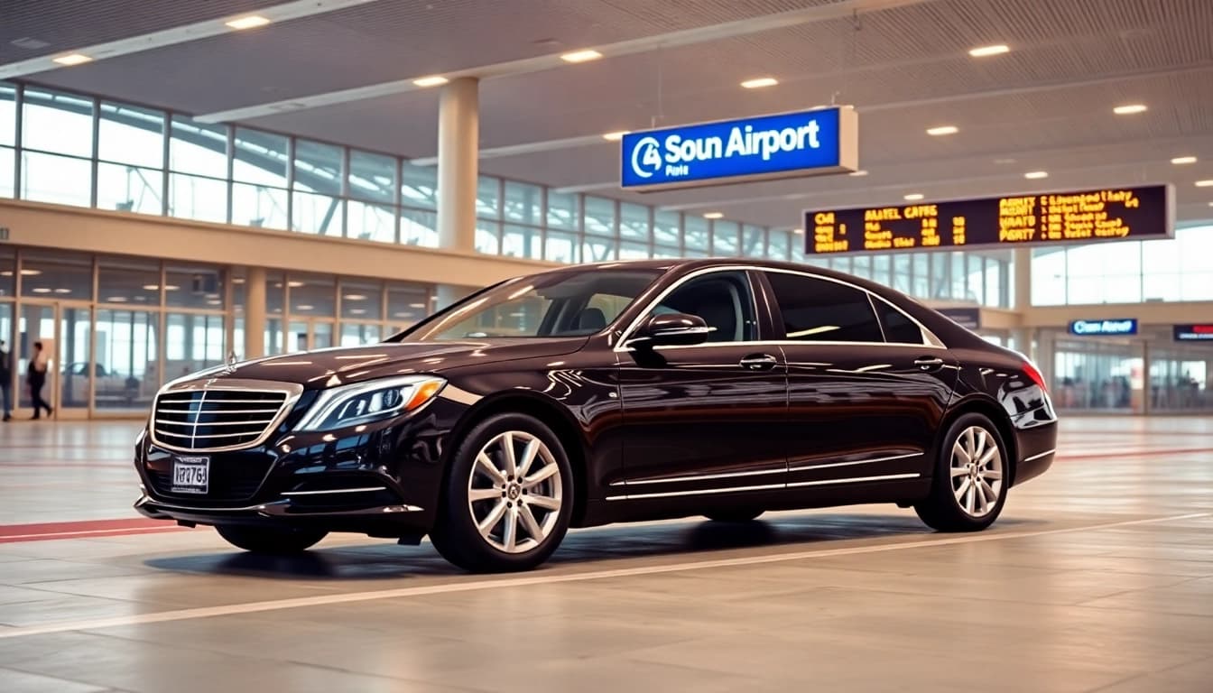 Reliable Jfk car service waiting for passengers at the airport terminal for easy transportation.