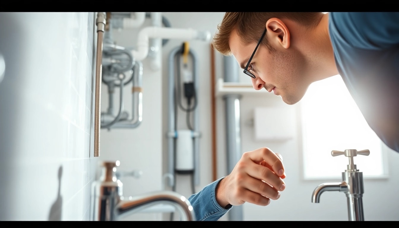 Sanitärinstallation durch sonni sanitär GmbH in modernem Badezimmer mit professionellem Handwerker.
