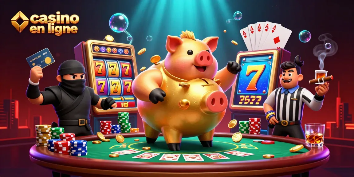 Jouez au casino en ligne avec une illustration 3D colorée d'un sumo et d'un ninja, entourés de pièces d'or.