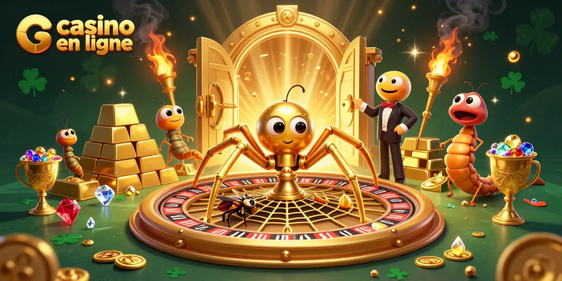 Faites tourner la roulette en ligne avec le casino en ligne et sa toile d'araignée d'or.