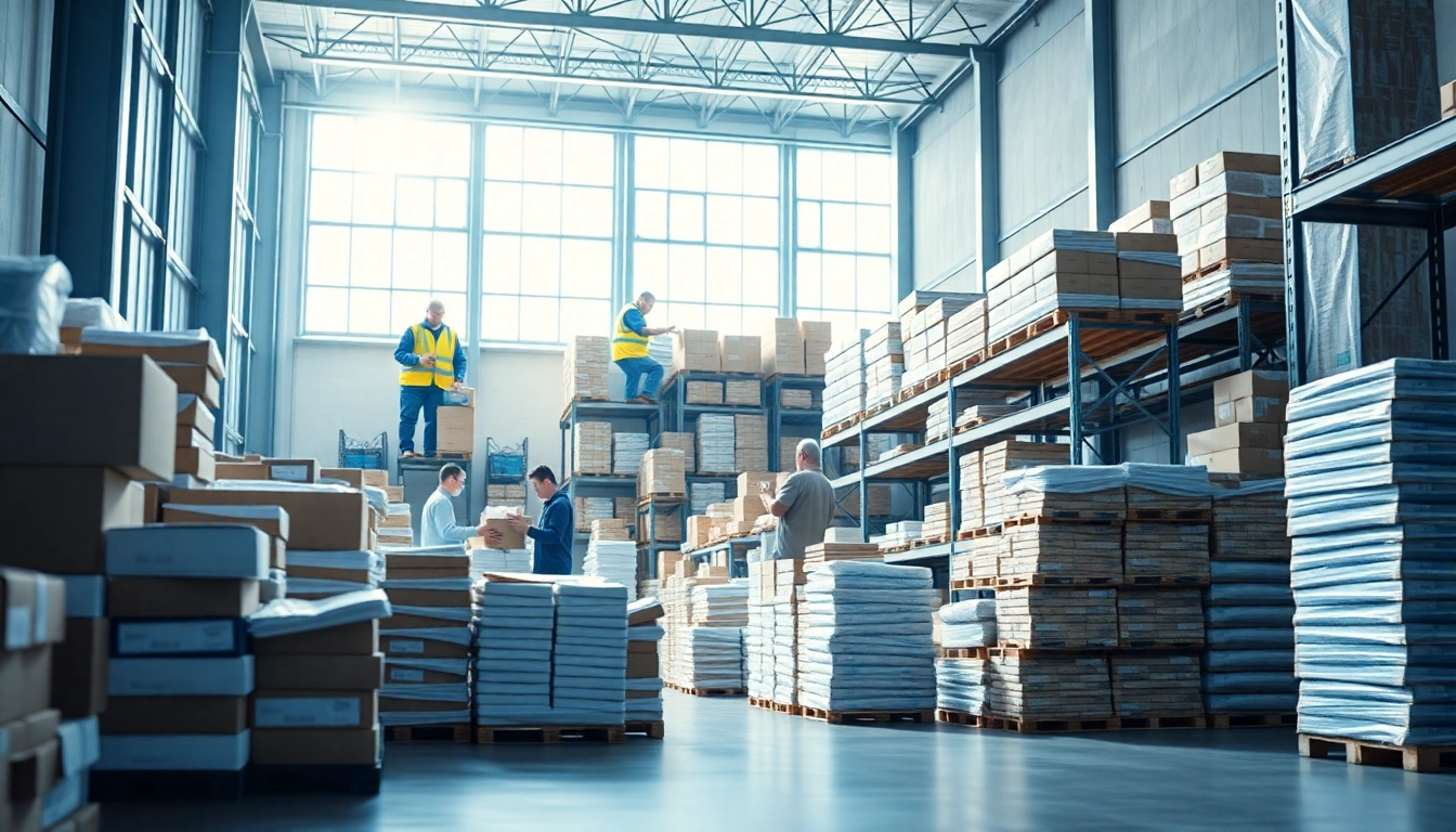 Managing excess inventory in a well-organized warehouse environment with efficient stock handling.