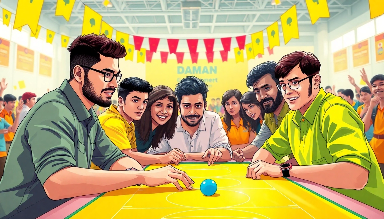 Engage in thrilling daman games at a lively tournament setting with animated participants.