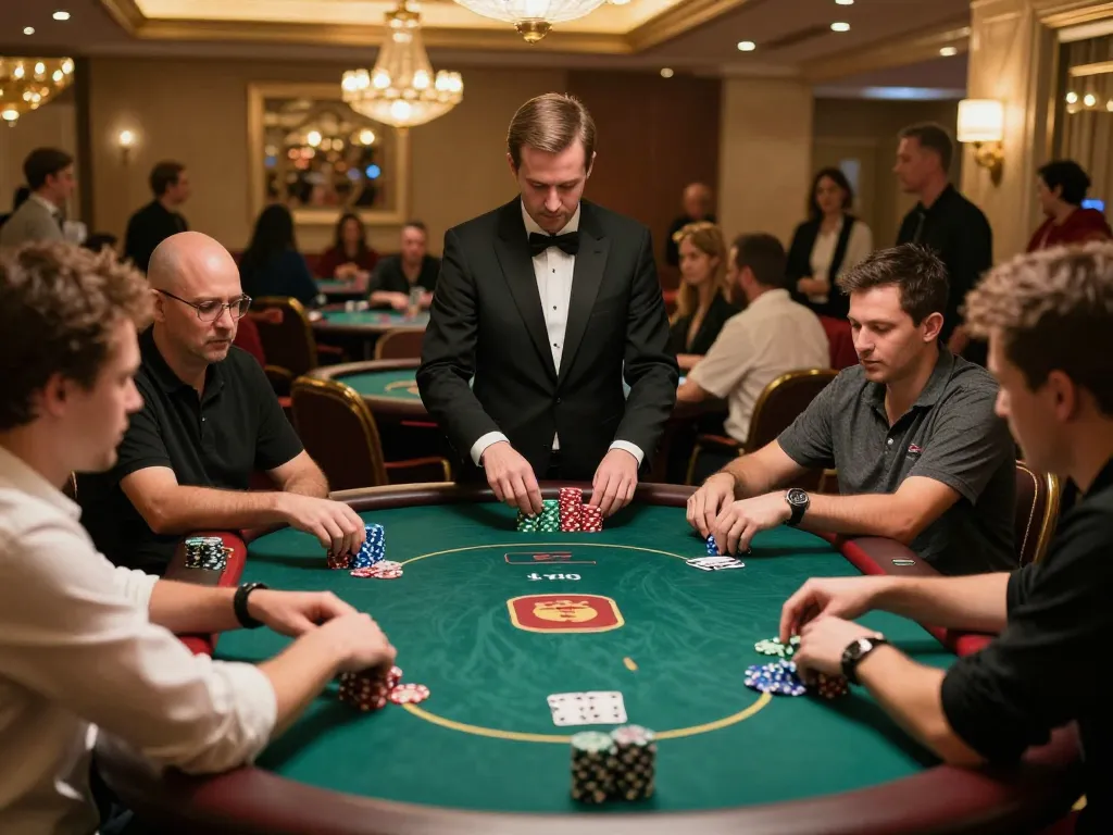 Engaged players strategizing during a thrilling poker game at rik vip casino.