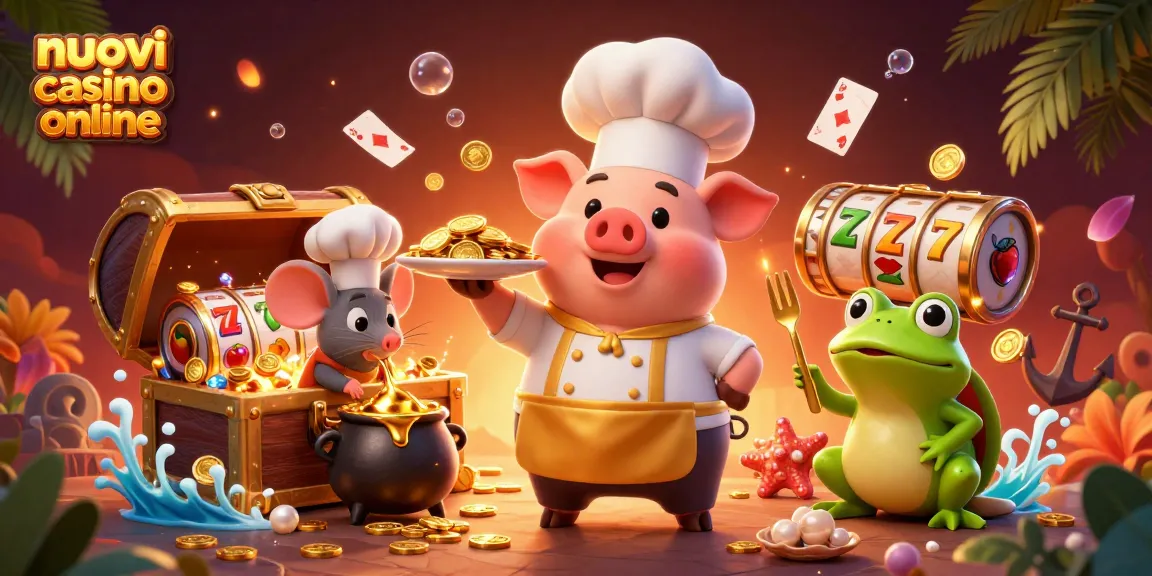 Scopri i nuovi casino online con giochi emozionanti e ricchi premi d'oro come illustrato dai personaggi animati.