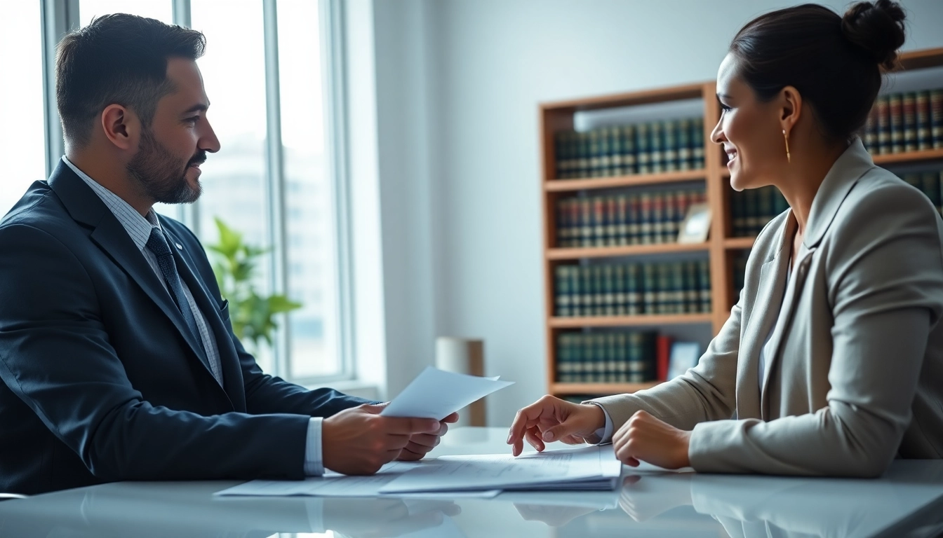 Engaging session with an Orlando Injury Lawyer and a client in a professional office.