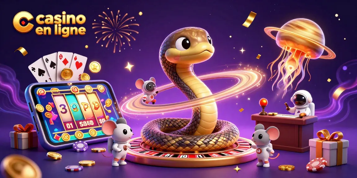 Jouer sur casino en ligne avec des astronautes sur une roulette cosmique et un serpent de Saturne.