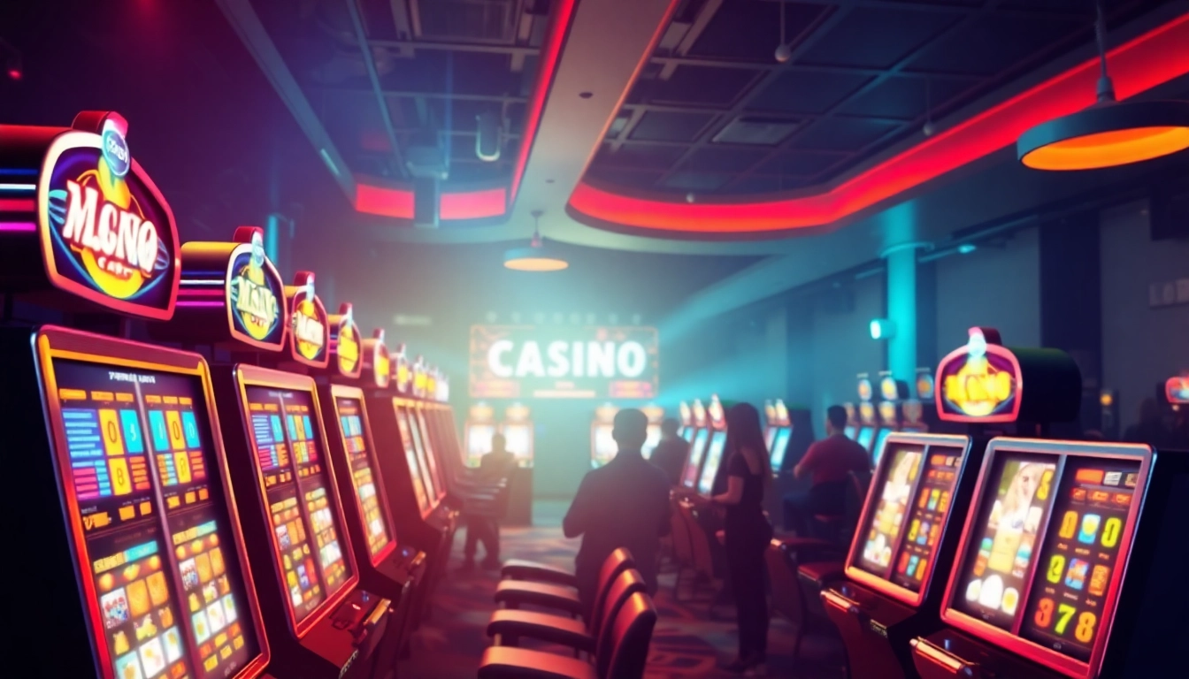 Mencoba permainan situs slot777 dengan slot mesin yang bersinar dan pemain yang bersemangat.