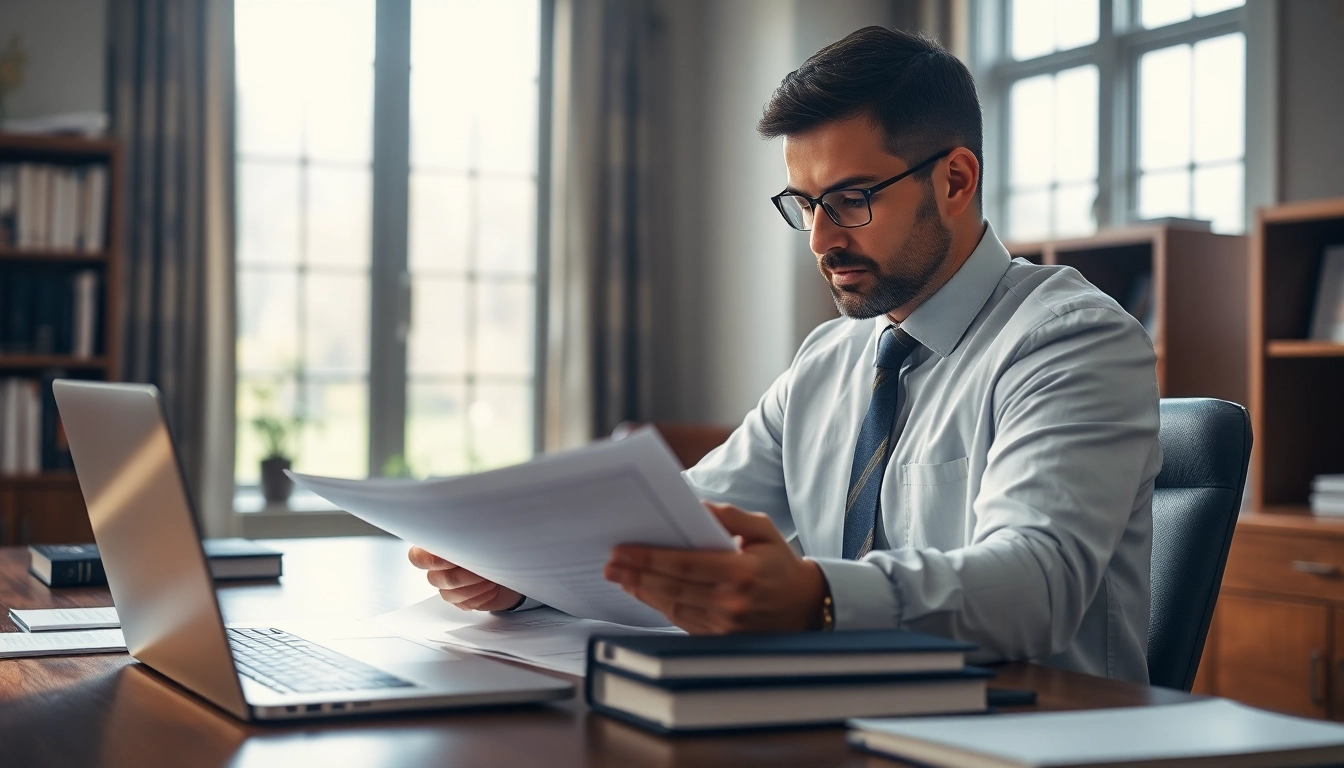 Manassas Personal Injury Lawyer analyzing case files in a professional office setting.