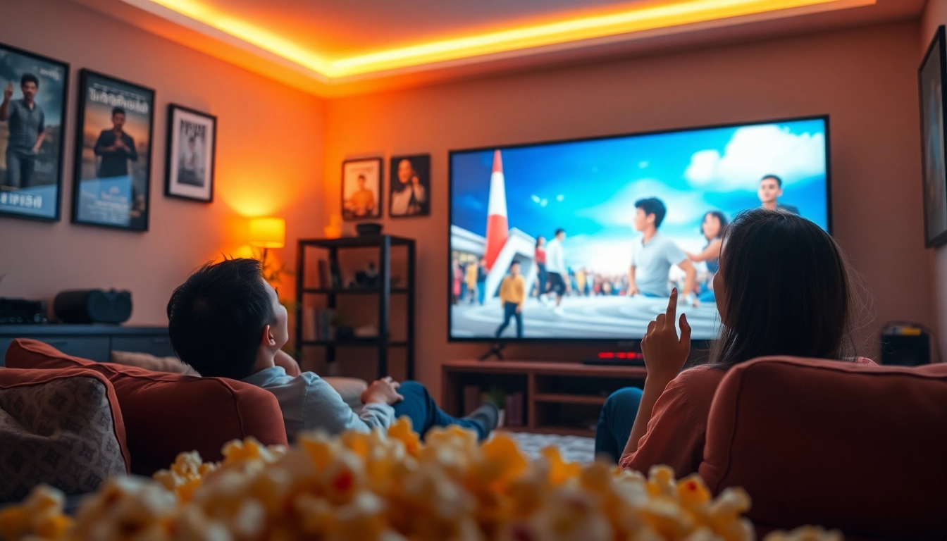 รับชมดูหนังออนไลน์ในบ้านผ่านโปรเจคเตอร์บนจอใหญ่ในบรรยากาศอบอุ่น