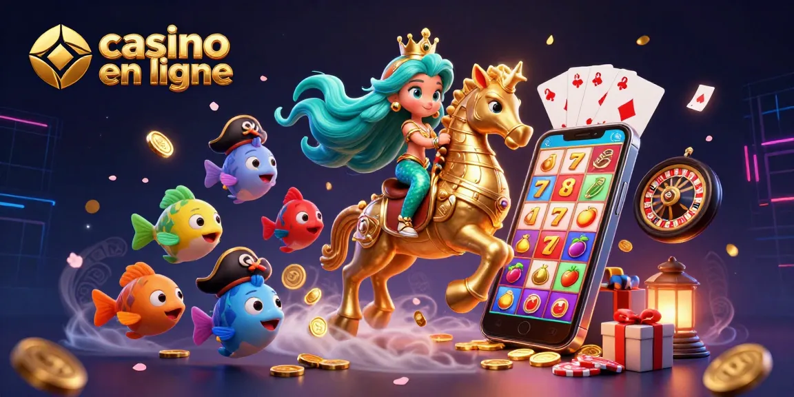 Jouez sur un casino en ligne avec des personnages colorés et des jeux de machines à sous.