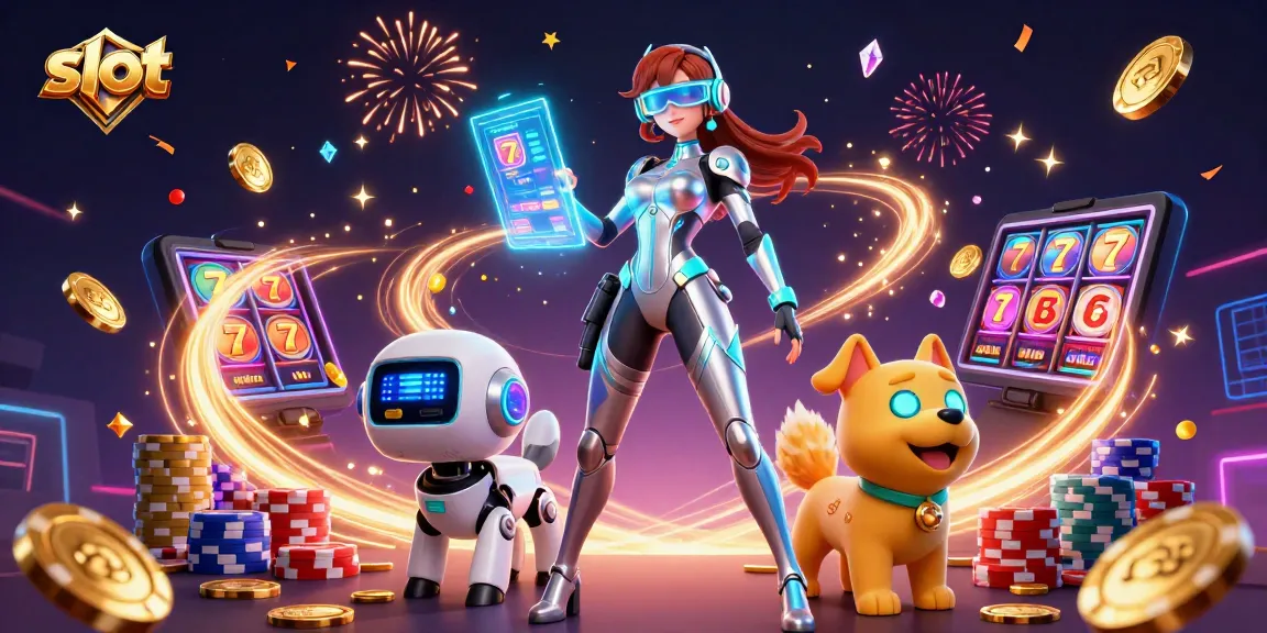 Spin thrilling slot machines and unleash excitement with shimmering jackpots in a futuristic casino scene.