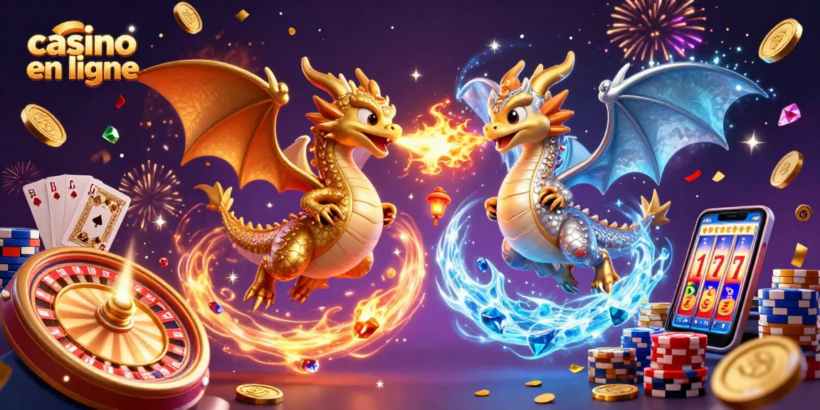 Joue sur un casino en ligne où dragons en 3D s'affrontent dans un univers magique.