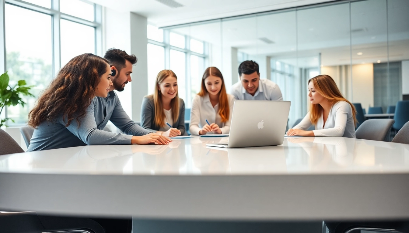Team providing efficient it support services in modern office setting.