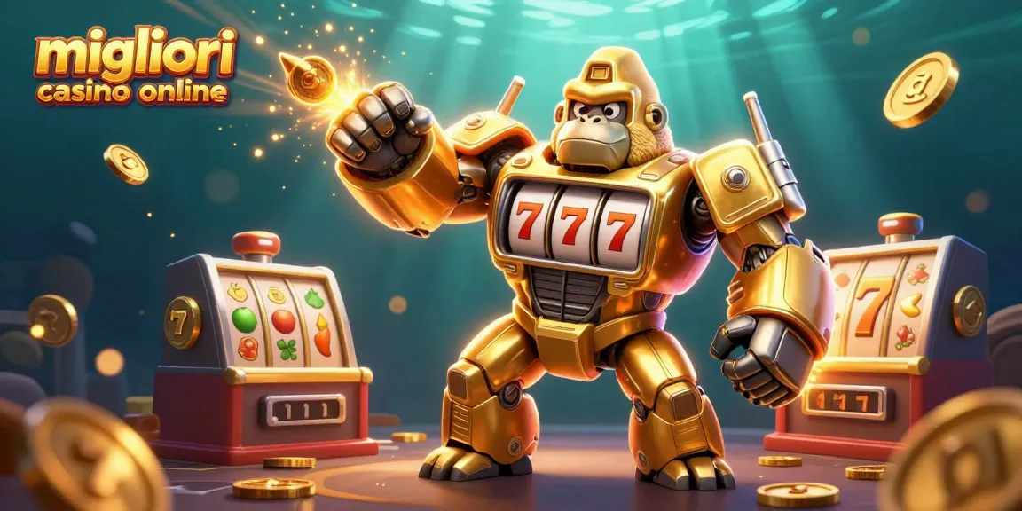 Esplora i migliori casino online con slot avvincenti e jackpot, in un'illustrazione dinamica e accattivante.