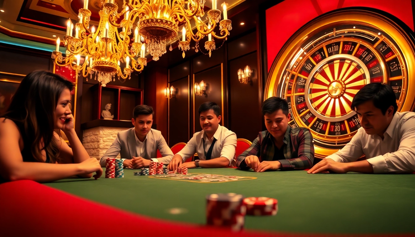 Experience high-stakes excitement at OK365 with vibrant poker games and luxurious casino ambiance.