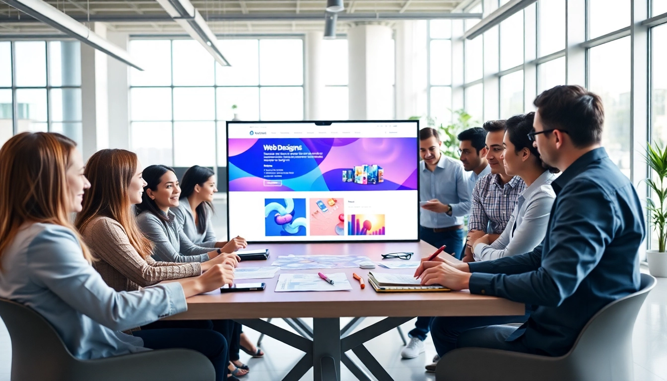 Marketing-Kampagne mit einem kreativen Team in modernen Büros, das an Webdesign arbeitet.