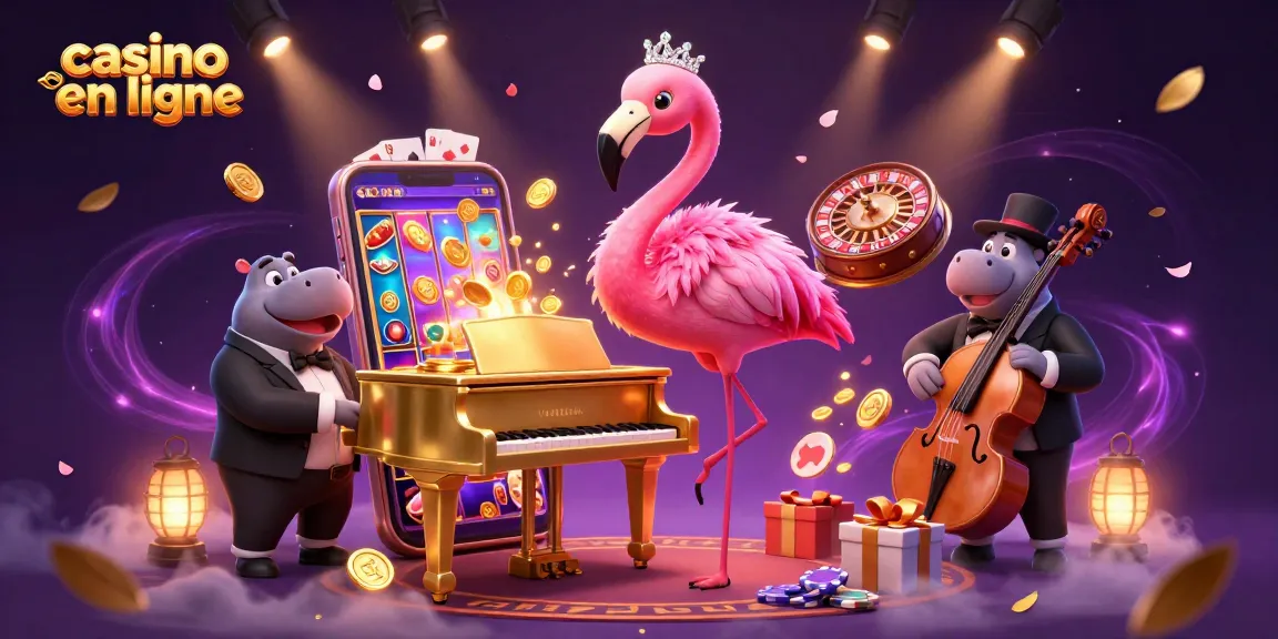 Gagnez au casino en ligne avec des jeux captivants et des personnages animés dans un cadre coloré.