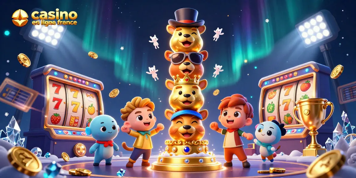 Image vibrante illustrant le casino en ligne France avec un totem et des éléments de jeu captivants.