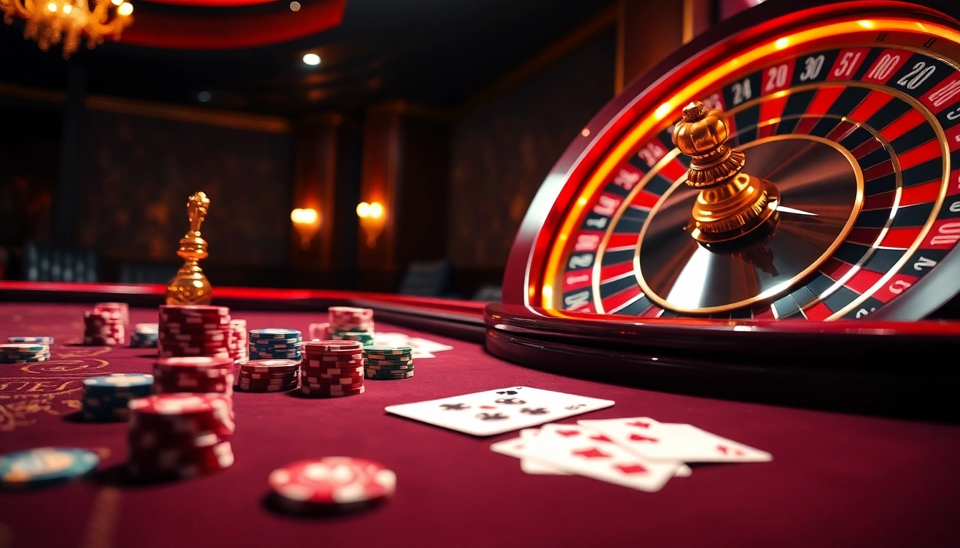 Vivez l'excitation du meilleur casino en ligne avec des jetons de poker et des cartes en action.