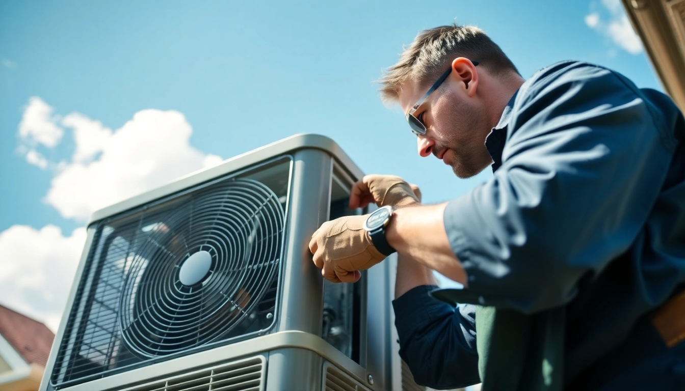 Expert performing HVAC Repair Tampa on an air conditioning unit, highlighting professional and reliable service.