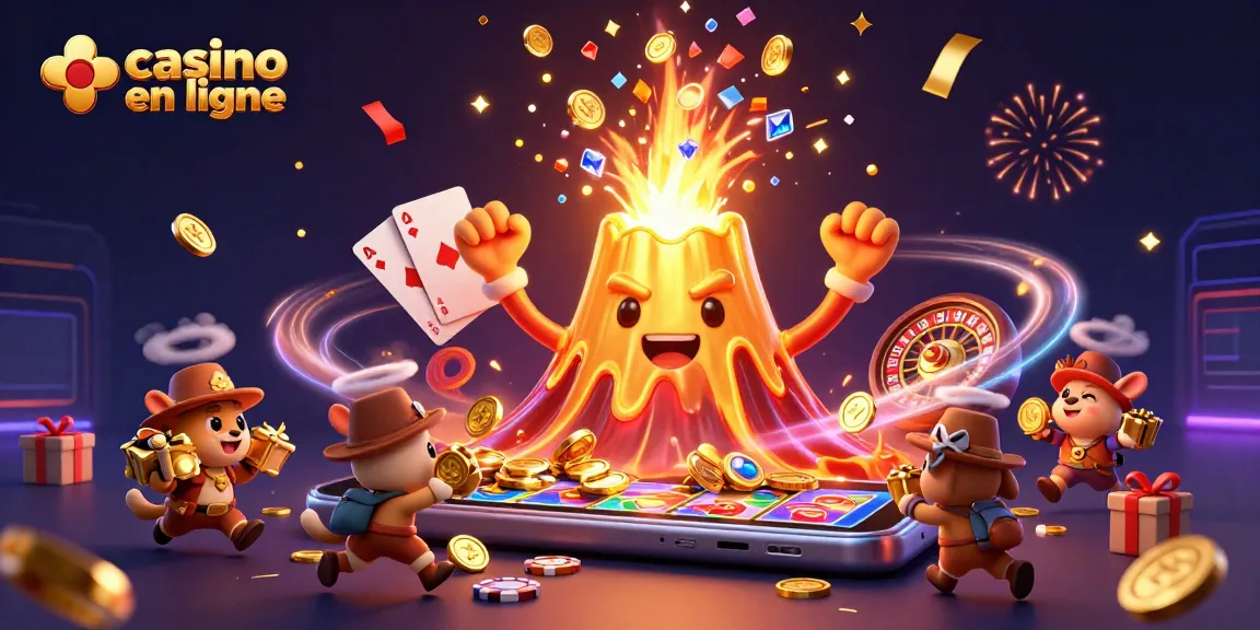 Jouer dans un casino en ligne avec des personnages animés et des jeux de casino colorés.