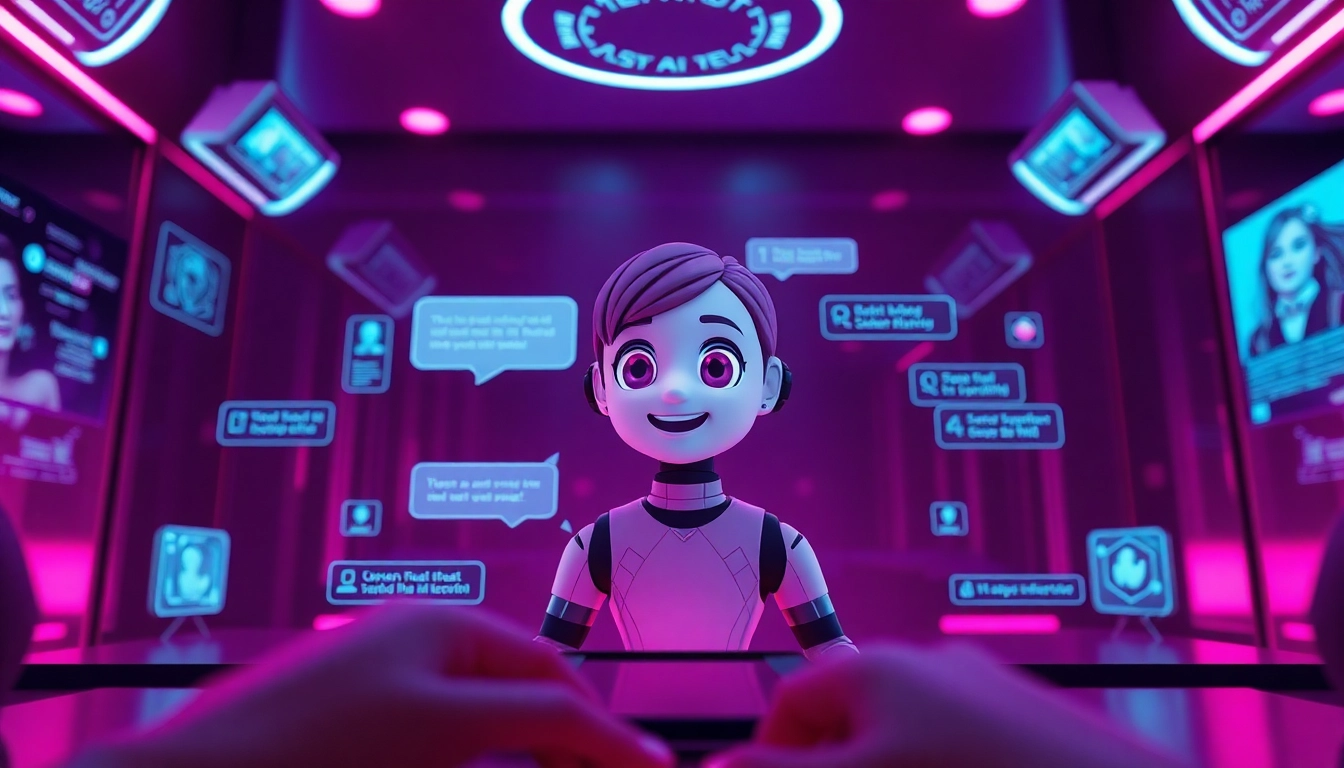 Engaging NSFW AI chatbot interface with modern design and inviting ambiance