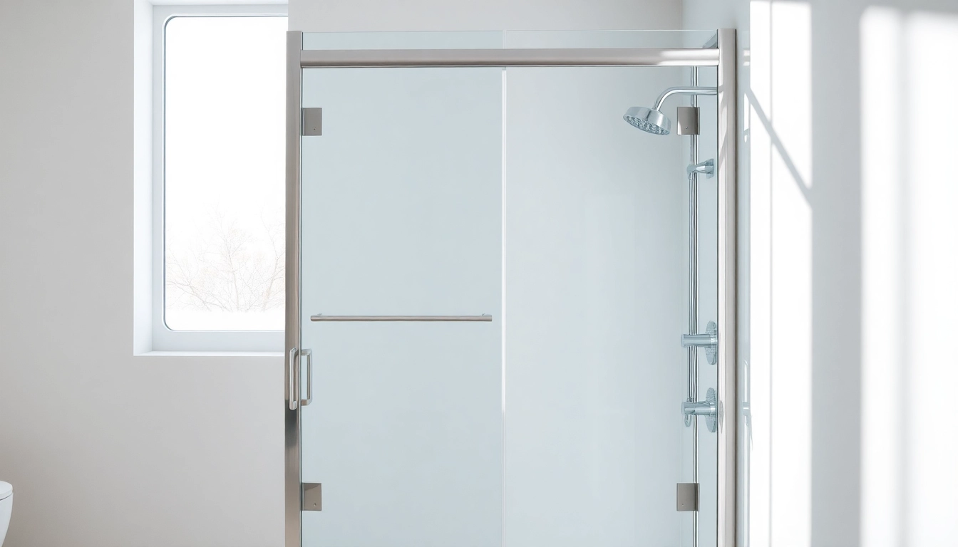 Paroi de douche en verre moderne montrant un design élégant et contemporain dans un cadre de salle de bain.