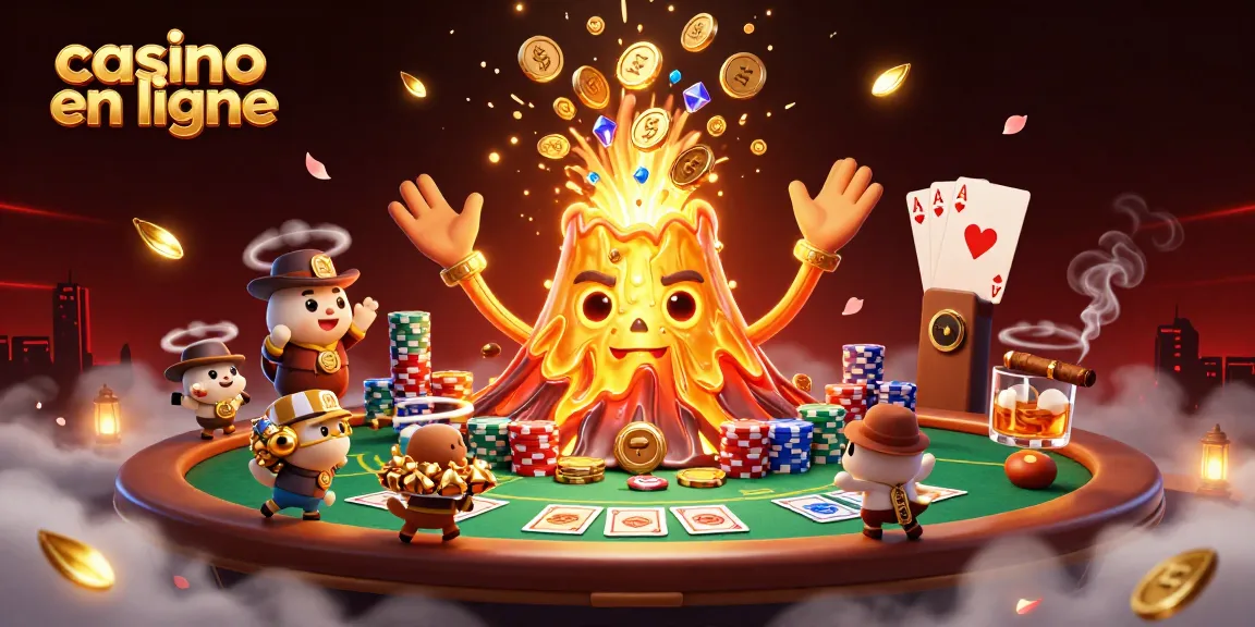 Plongez dans l'univers du casino en ligne avec un volcan doré triomphant émettant des trésors !