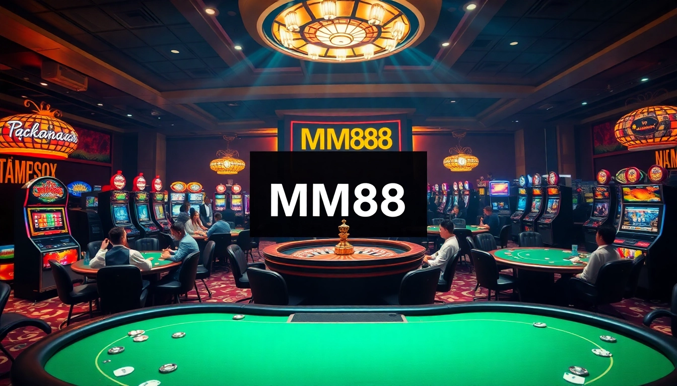 Experience the thrill at Nhà cái MM88 while playing exciting table games and slots in a vibrant casino.