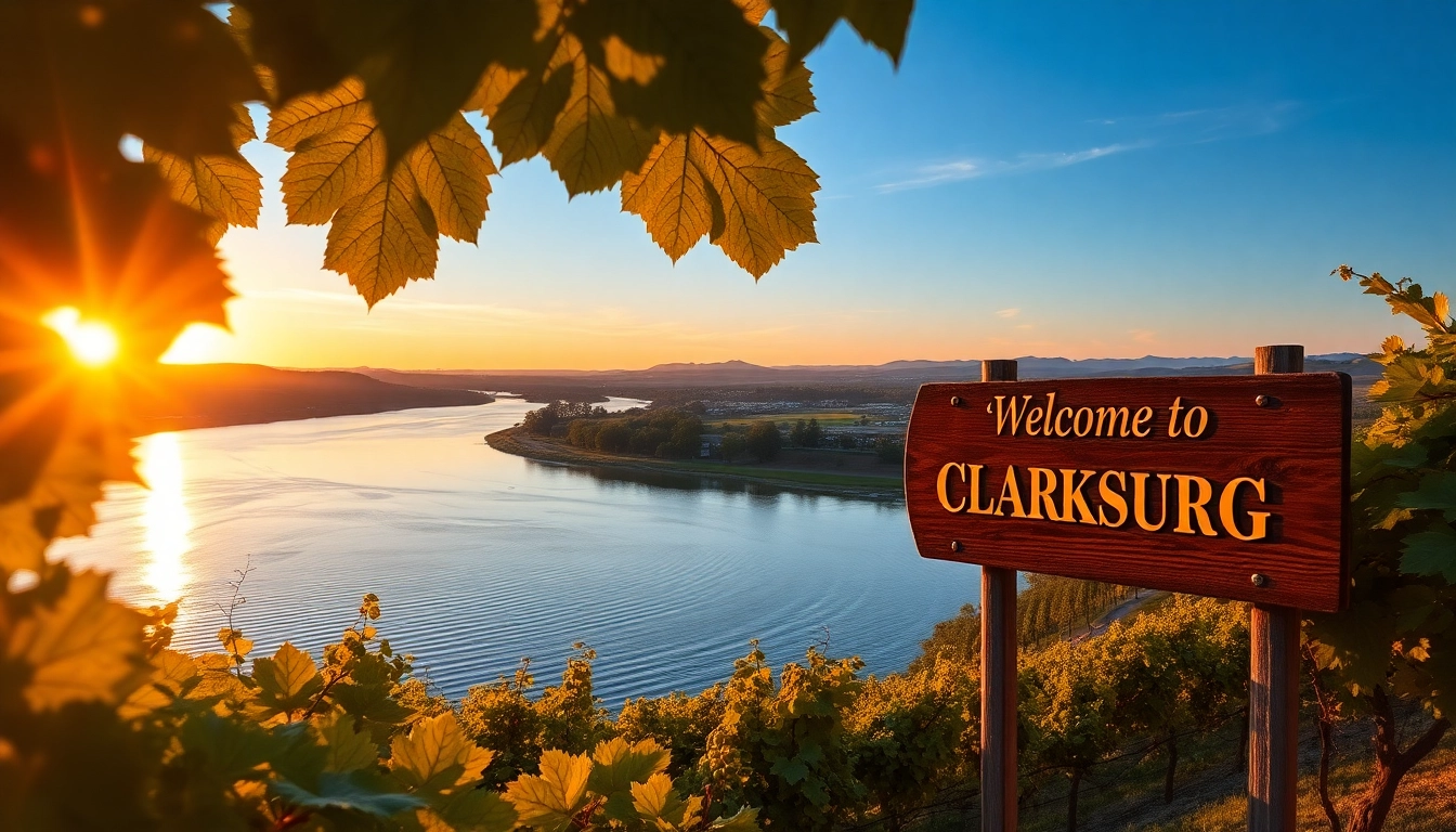 Beautiful vineyards and river at sunset in Clarksburg California, conveying serenity.