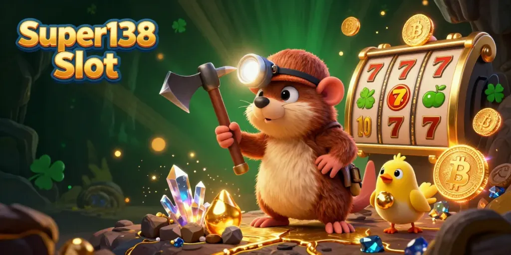 Discover exciting features and bonuses of Super138 Slot in a vibrant casino scene.