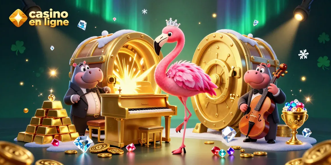 Inspirez-vous avec la scène magique d'un casino en ligne mettant en avant une chanteuse, entourée de trésors scintillants.