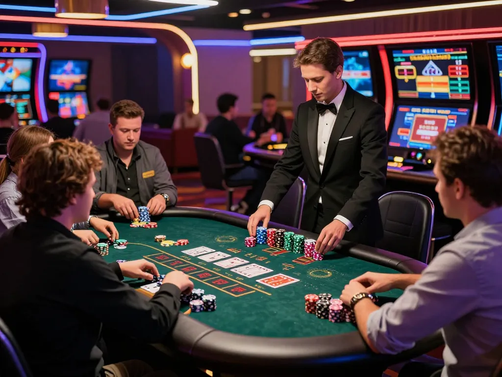Exciting baccarat scene at an online casino showcasing vibrant gameplay and player engagement with 바카라사이트.