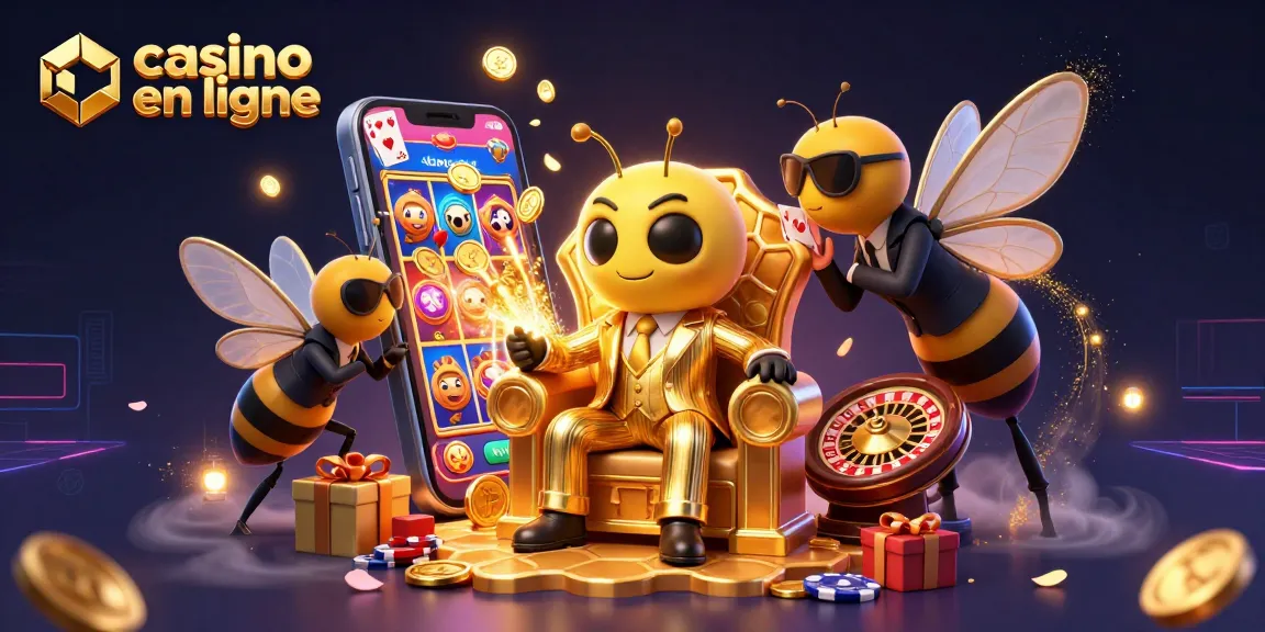 Plongez dans l'univers du casino en ligne avec une illustration captivante des personnages au milieu des jeux de casino.