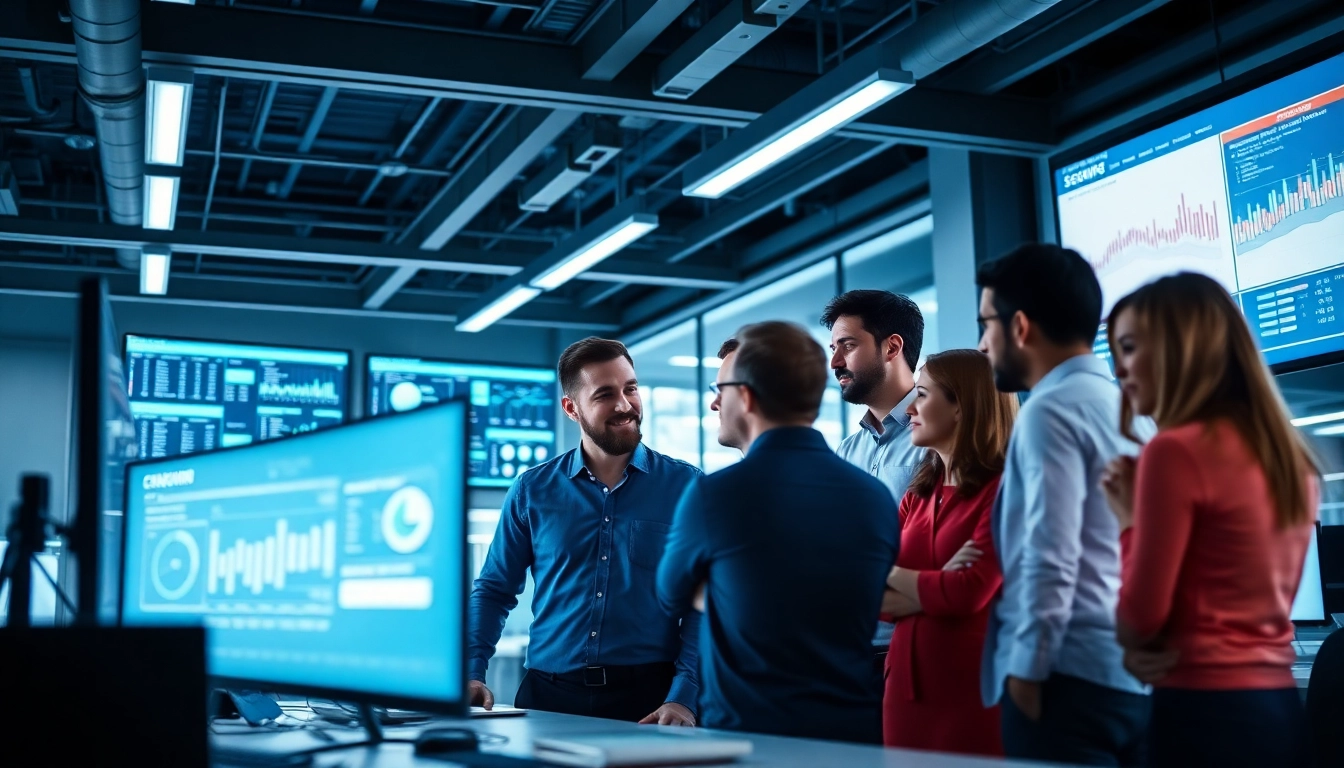 Delivering managed IT services near me with a professional team collaborating in a modern workspace.