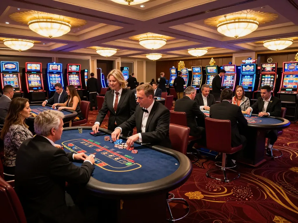 Experience strategic gaming with giường bệnh nhân and sleek blackjack tables in a vibrant casino atmosphere
