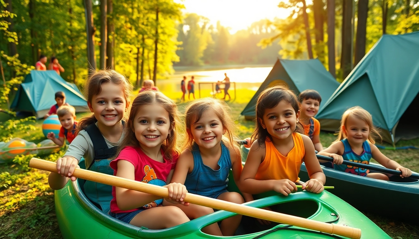 Children enjoying activities at illinois summer camps, showcasing fun and friendship in nature.