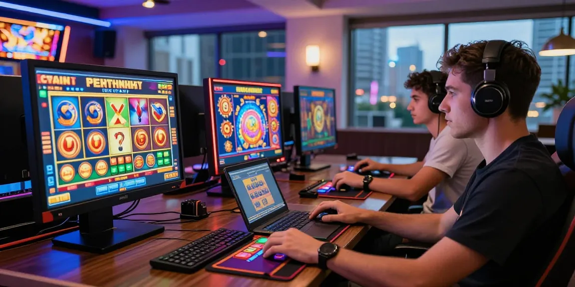 Exciting scene of players engaged with slot games in a modern online casino environment.