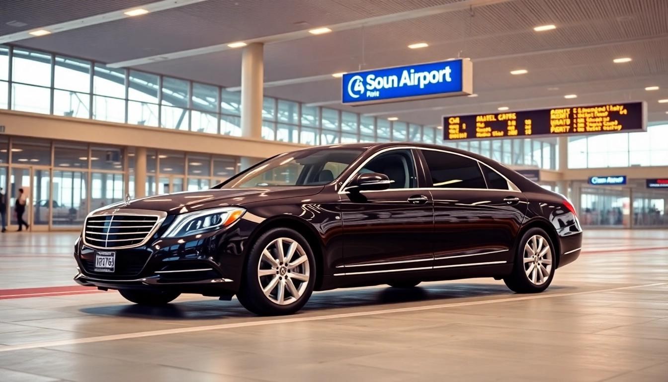 Reliable Jfk car service waiting for passengers at the airport terminal for easy transportation.