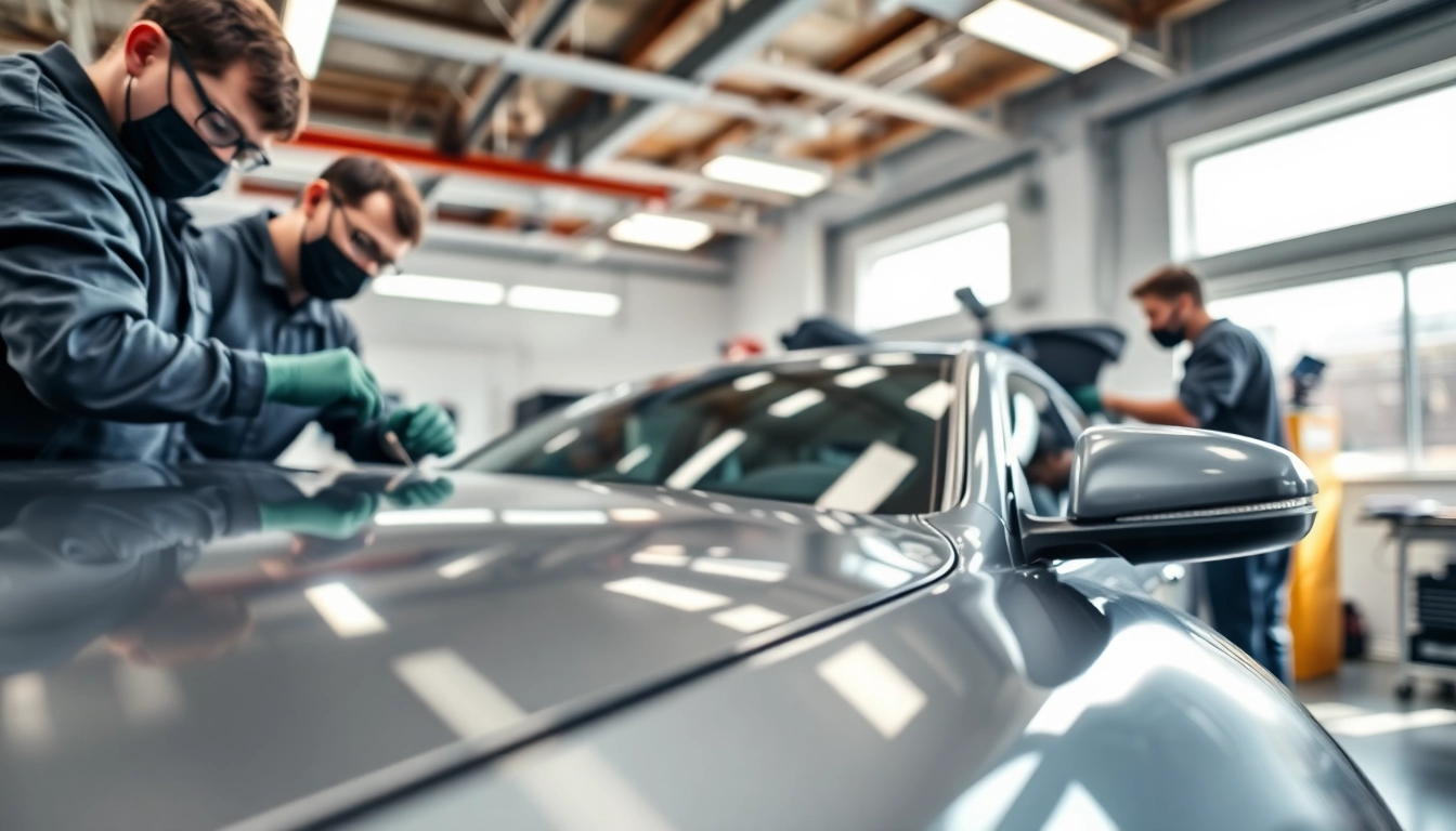 Expert paint protection in Fort Worth, TX workshop showcasing a car's gloss finish.