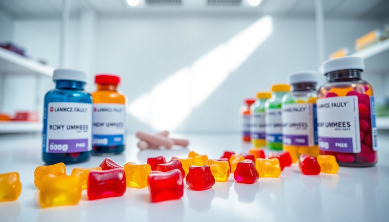 Showcasing gummy private label gummy supplements in an elegant laboratory setting.