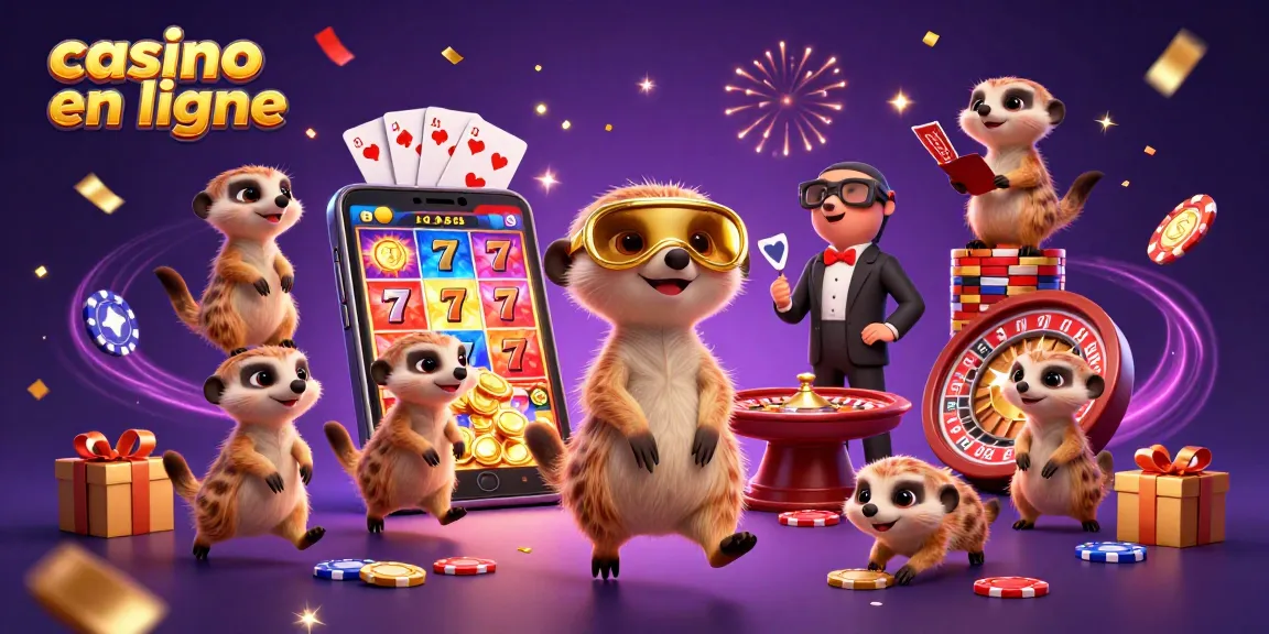 Visitez notre exceptionnel casino en ligne où les suricates gèrent une opération florissante entourés de jeux et de pièces d'or.