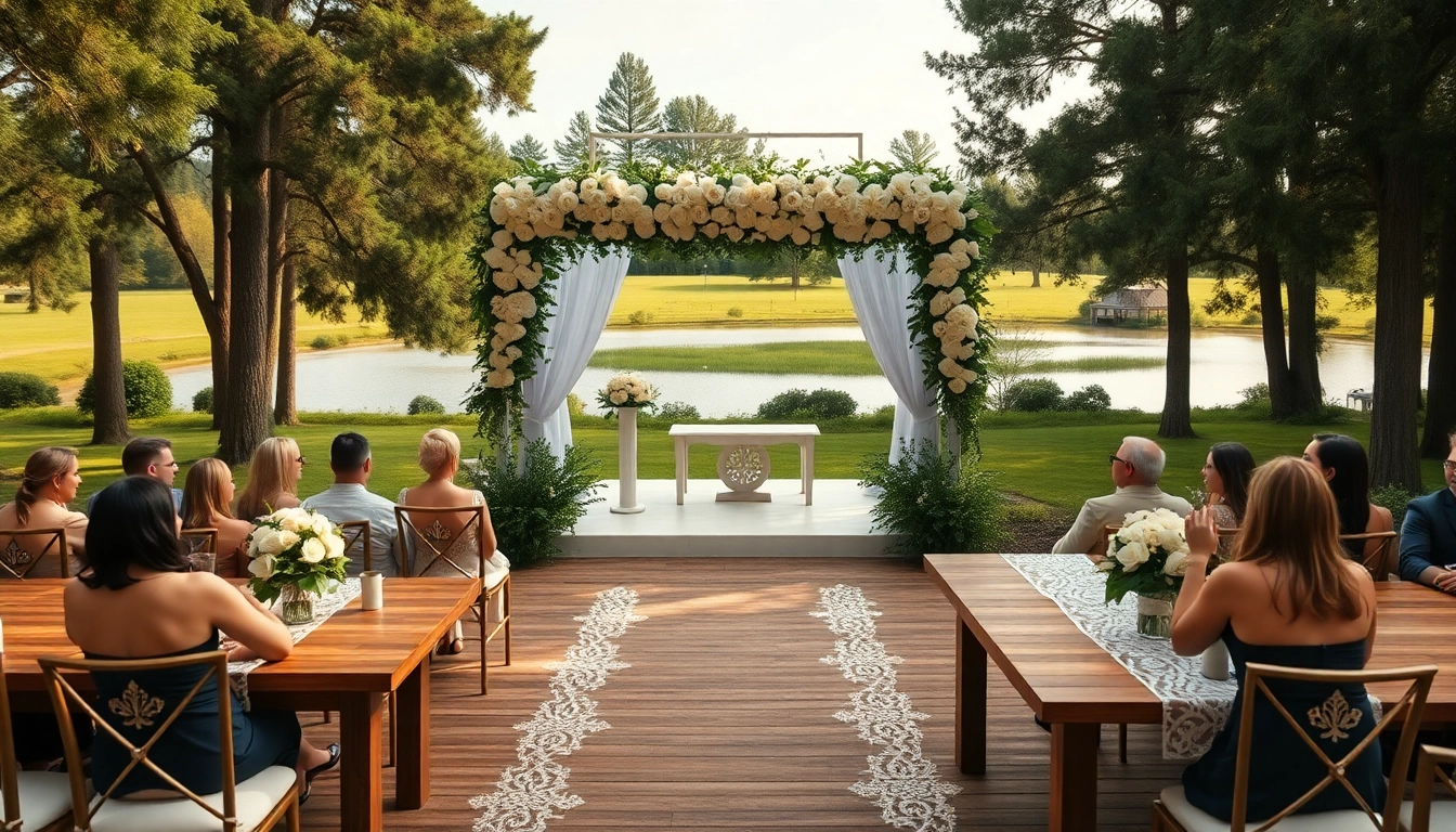 Entdecke eine atemberaubende hochzeit location im Freien mit romantischer Atmosphäre.