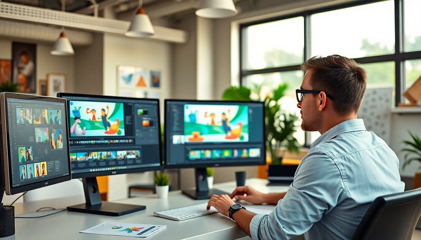 Erklärvideo erstellen in einem modernen Büro mit Animation und Gestaltung.